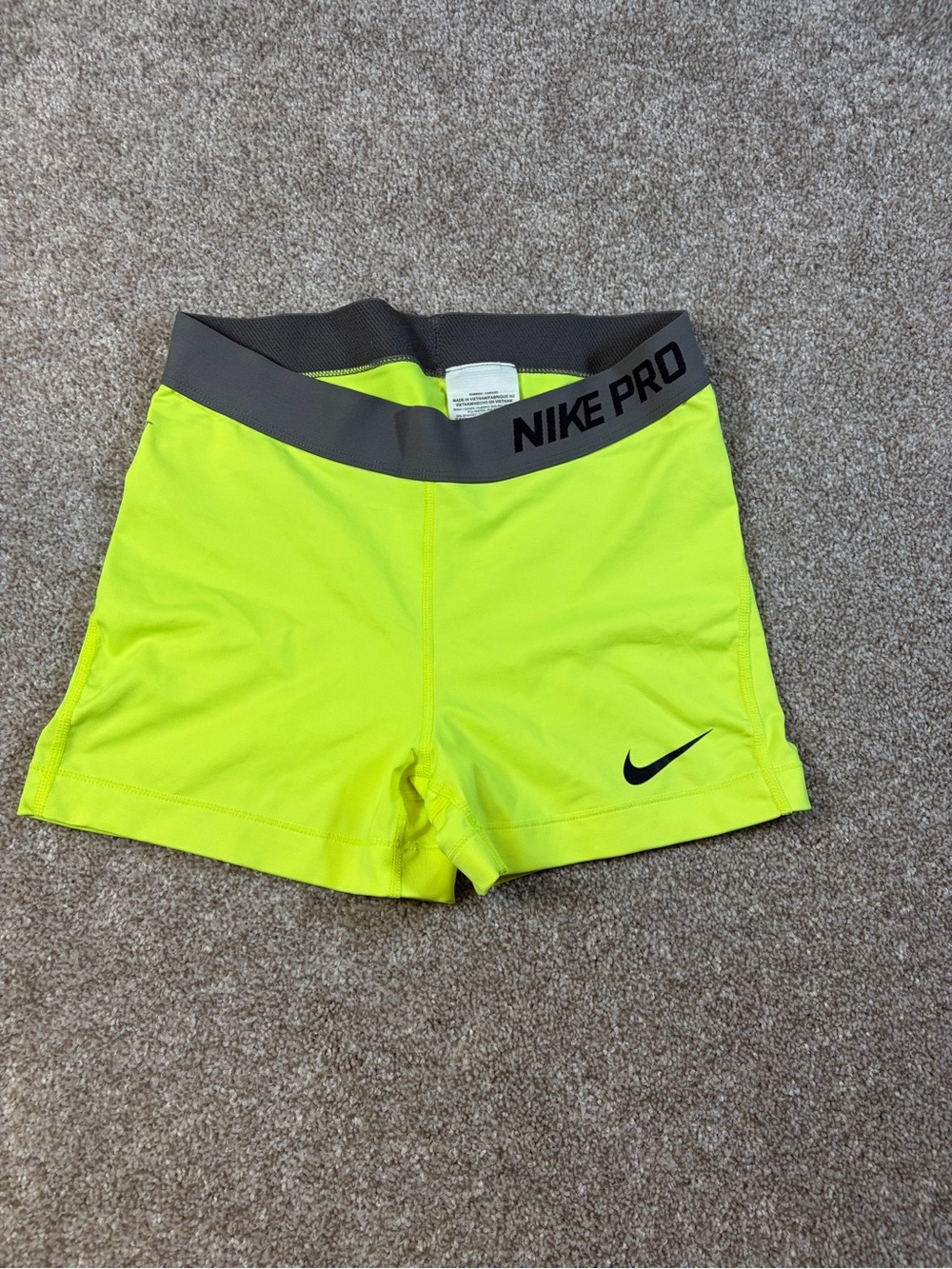 Nike Pro Women's Neon Yellow Performance Shorts